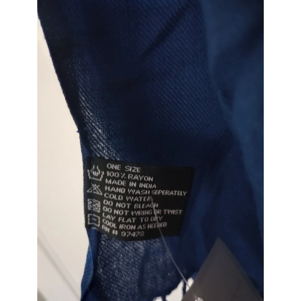 Handcrafted Rayon Shawl Wrap Scarf‎ Blue 28